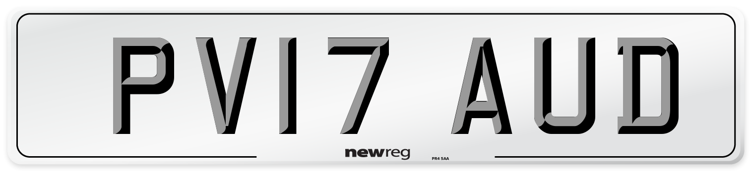 PV17 AUD Number Plate from New Reg